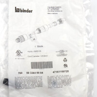 binder M8 Kabelstecker 99 3383 00 04 OVP
