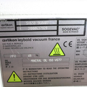 Leybold Sogevac Vakuumpumpe SV65B 960407 54m³/h/64m³/h 0,5mbar GEB