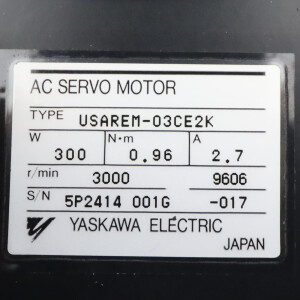 Yaskawa AC Servomotor USAREM-03CE2K 0,3kW GEB