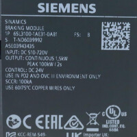 Sinamics Braking Module 6SL3100-1AE31-0AB1 FS:B/RS:AB OVP