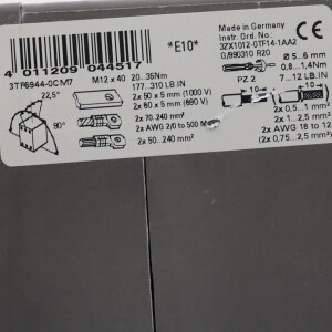 Siemens Schütz 3TF6944-0CM7 GEB