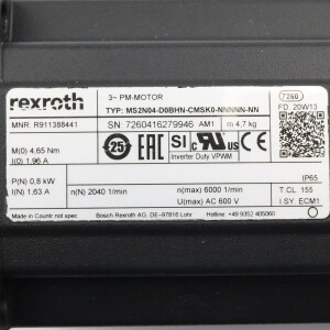 Rexroth Servomotor MS2N04-D0BHN-CMSK0-NNNNN-NN R911388441 GEB