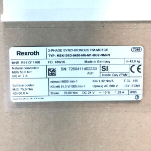 Rexroth Servomotor MSK101D-0450-NN-M1-BG2-NNNN R911311760 OVP