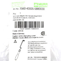 MURR ELEKTRONIK Verbindungskabel M12 St. M12 Bu. 7060-40005-5880030 OVP