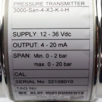 Klay-Instruments Druckmessumformer 3000-San-4-X3-K-I-H OVP