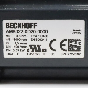 Beckhoff Servomotor AM8022-0D20-0000 0,59kW OVP