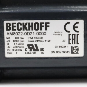 Beckhoff Servomotor AM8022-0D21-0000 0,59kW NOV
