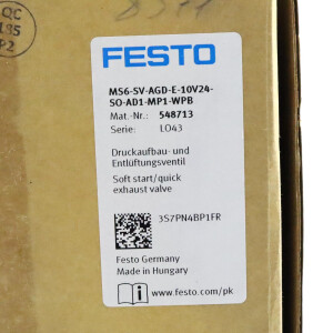 Festo Druckaufbau- und Entlüftungsventil MS6-SV-AGD-E-10V24-SO-AD1-MP1-WPB 548713 OVP