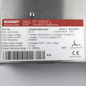 Beckhoff Servoverstärker AX5203 AX5203-0000-0200 GEB