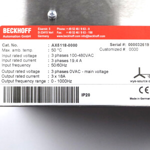 Beckhoff Servoverstärker AX5118-0000 GEB