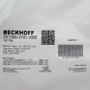 Beckhoff EtherCAT-Leitung ZK1090-3191-1005 0,5m OVP