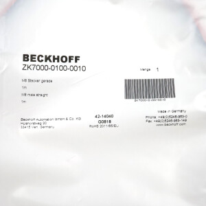 Beckhoff EtherCAT P-Leitung ZK7000-0100-0010 1m OVP
