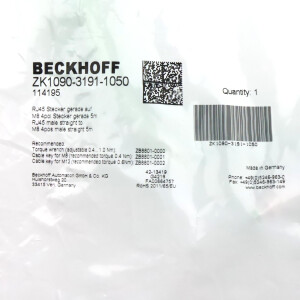 Beckhoff EtherCAT-Leitung ZK1090-3191-1050 5m OVP