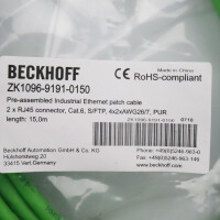 Beckhoff Industrial-Ethernet-/EtherCAT G-Patchkabel ZK1096-9191-0150 15m OVP