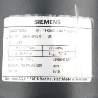 Siemens SIMOTICS S Synchronmotor 1FK7040-2AK71-1SH0-Z Z=V42 NOV