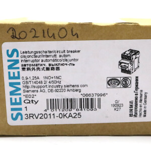 Siemens Leistungsschalter 3RV2011-0KA25 OVP