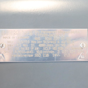 Siemens AC-VSA-Motor 1FT5100-0AG01-2-Z Z=G51+K04+G45 GEB