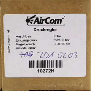 AirCom Druckregler 10272H 0.2-14bar OVP