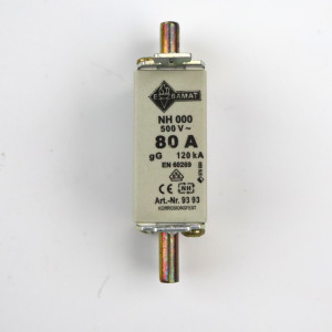 Ebamat Sicherungseinsatz 9393 NH000 80A 500V (3Stk.) OVP