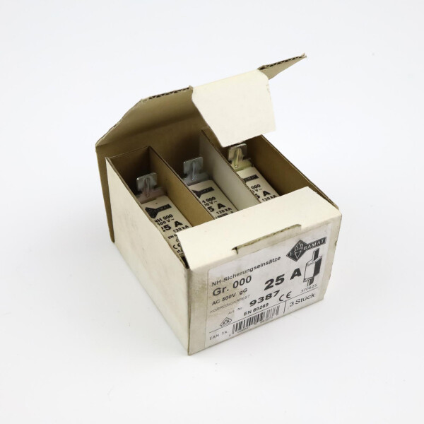 Ebamat Sicherungseinsatz 9387 NH000 25A 500V (3Stk.) OVP