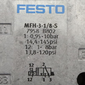Festo Magnetventil MFH-3-1/8-S 7958 OVP