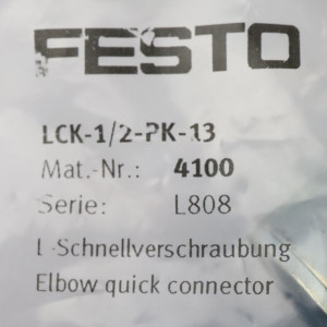 Festo L-Schnellverschraubung LCK-1/2-PK-13 4100 OVP