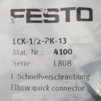 Festo L-Schnellverschraubung LCK-1/2-PK-13 4100 OVP