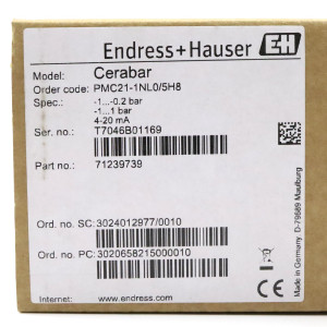 Endress+Hauser Cerabar Drucktransmitter PMC21-1NL0/5H8 OVP