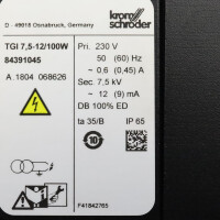Kromschröder Zünd-Transformator TGI 7,5-12/100W 84391045 230V GEB