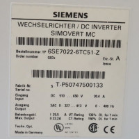 Siemens SIMOVERT Masterdrives MC 6SE7022-6TC51-Z Z=G93 E-Stand:A OVP
