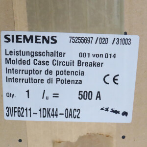 Siemens Leistungsschalter 3VF6211-1DK44-0AC2 OVP