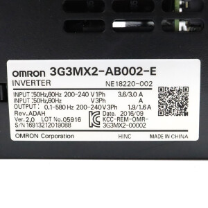 Omron Frequenzumrichter 3G3MX2-AB002-E 0,2kW OVP