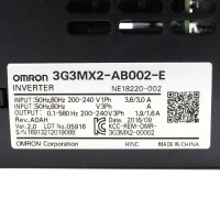 Omron Frequenzumrichter 3G3MX2-AB002-E 0,2kW OVP