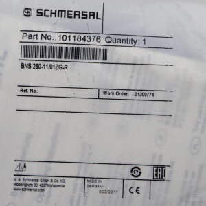 SCHMERSAL Sicherheits-Sensor BNS 260-11/01ZG-R 101184376 OVP