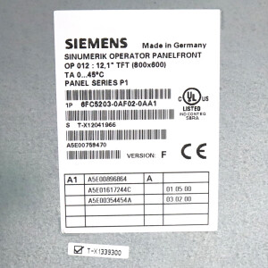 Sinumerik 12,1" TFT 6FC5203-0AF02-0AA1 + PCU 50.3-C 6FC5210-0DF31-2AA0 GEB