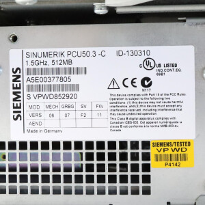 Sinumerik 12,1" TFT 6FC5203-0AF02-0AA1 + PCU 50.3-C 6FC5210-0DF31-2AA0 GEB