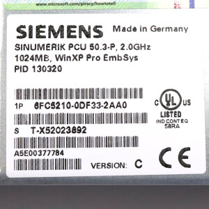 Siemens Sinumerik PCU 50.3-P 6FC5210-0DF33-2AA0 Vers.C GEB