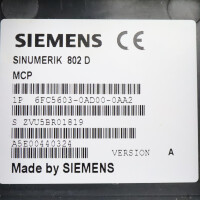 Siemens Sinumerik 802D MCP 6FC5603-0AD00-0AA2 Vers.A GEB