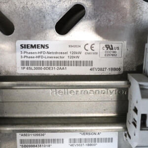 Siemens 3-Phasen-HFD-Netzdrossel 6SL3000-0DE31-2AA1 Ver.A GEB