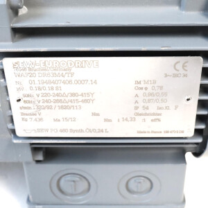 SEW Getriebemotor WAF20 DR63M4/TF i=14,33:1 NOV