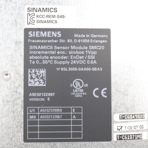 Siemens Sinamics Sensor Module SMC20 6SL3055-0AA00-5BA3 Vers.E OVP