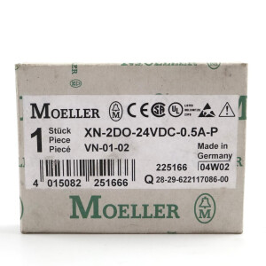 Klöckner Moeller Ausgangsmodul XN-2DO-24VDC-0.5A-P 225166 OVP