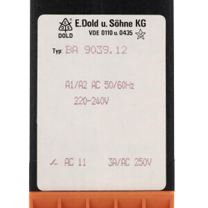 E.Dold & Söhne KG Thermistor-Motorschutzrelais BA9039.12 220-240VAC NOV