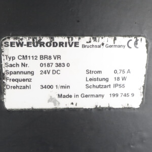SEW Lüfter CM112 BR8 VR 01873830 24VDC GEB