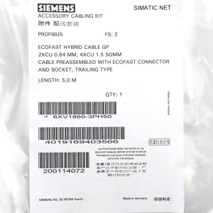 Siemens Profibus Ecofast Hybrid Kabel 6XV1860-3PH50 OVP