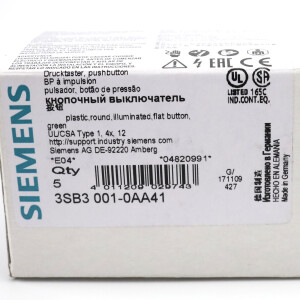Siemens Leuchtdrucktaster 3SB3 001-0AA41 (5Stk.) OVP