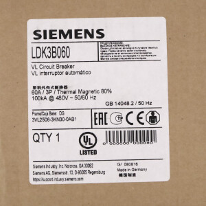 Siemens Leistungsschalter 3VL2506-3KN30-0AB1 LDK3B060 OVP