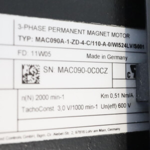 Rexroth Servomotor MAC090A-1-ZD-4-C/110-A-0/WI524LV/S001 R911266871 NOV