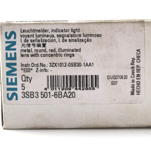 Siemens Leuchtmelder 3SB3 501-6BA20 (5Stk.) OVP