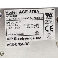 ICP Power Supply ACE-870A-RS OVP